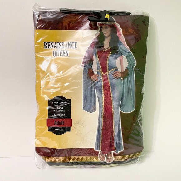 Rennaissance Queen Halloween Costume Adult Size Small 2 -4 - Picture 1 of 8